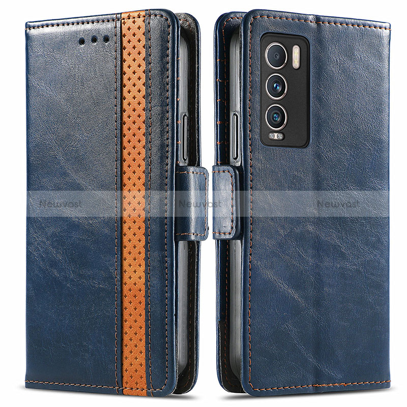 Leather Case Stands Flip Cover Holder S02D for Realme GT Master Explorer 5G Blue