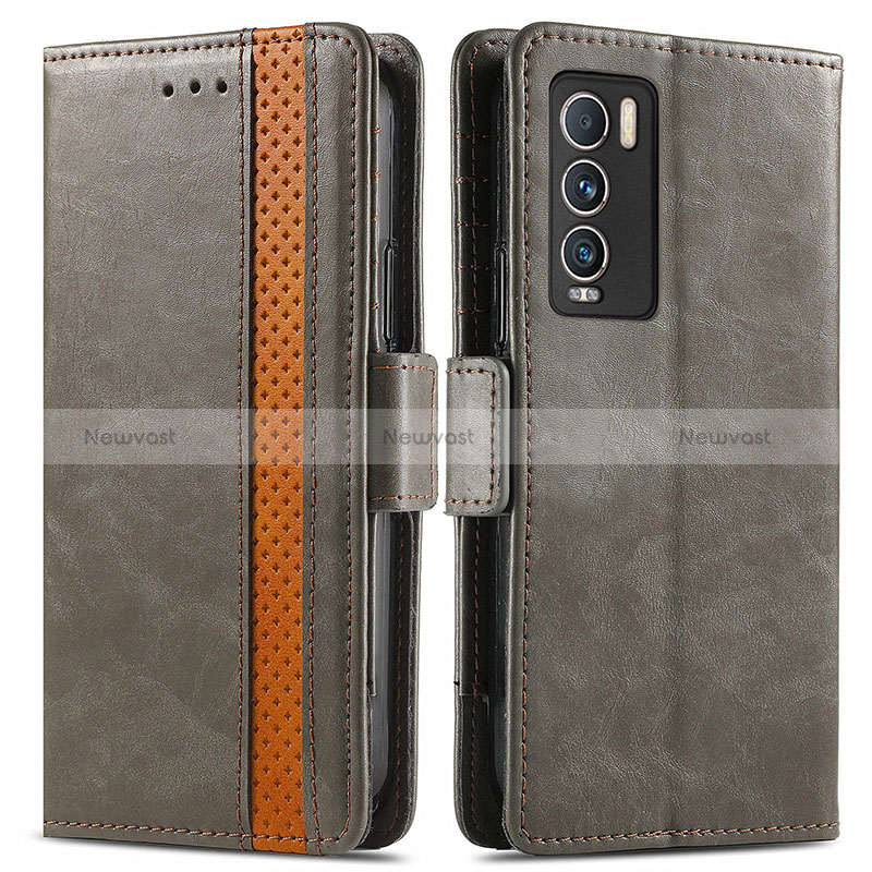 Leather Case Stands Flip Cover Holder S02D for Realme GT Master Explorer 5G Gray