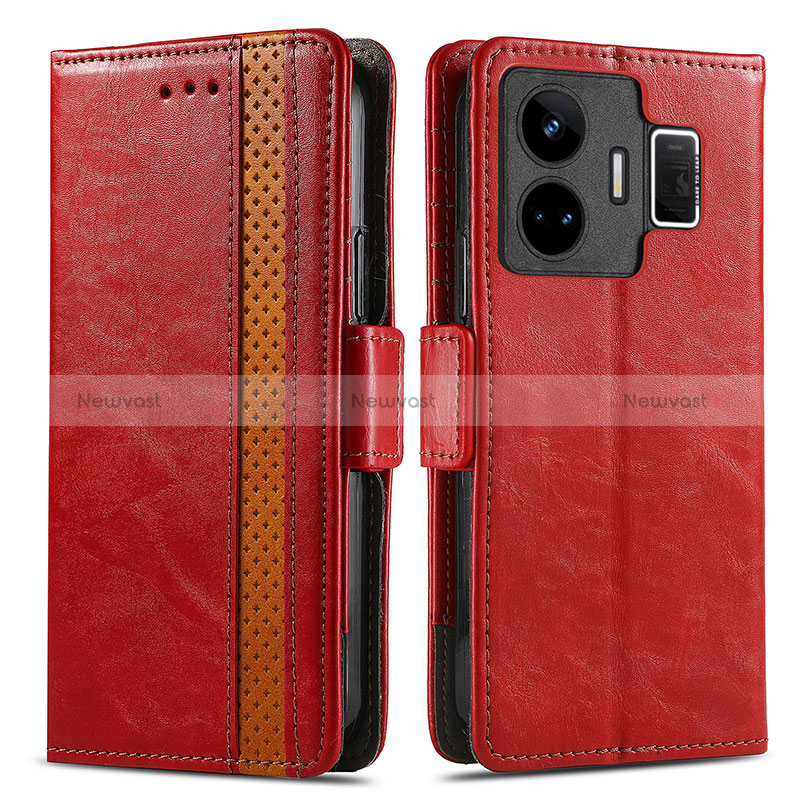 Leather Case Stands Flip Cover Holder S02D for Realme GT Neo5 240W 5G Red