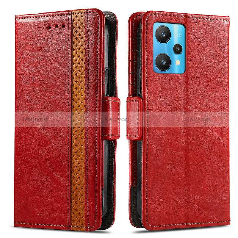 Leather Case Stands Flip Cover Holder S02D for Realme Narzo 50 Pro 5G Red