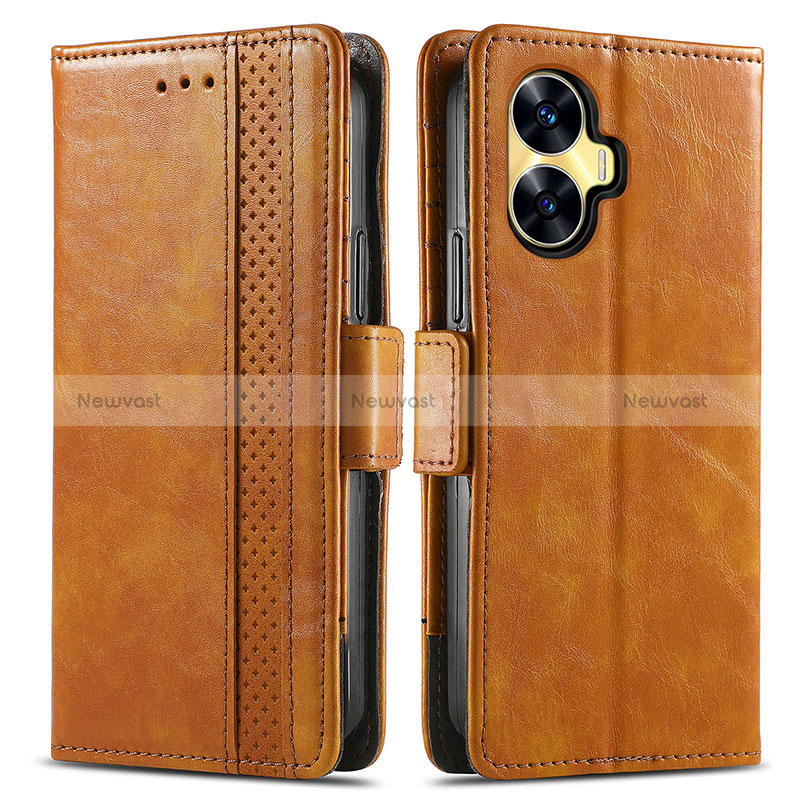 Leather Case Stands Flip Cover Holder S02D for Realme Narzo N55