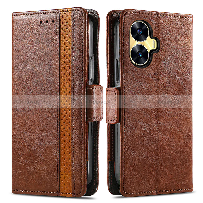 Leather Case Stands Flip Cover Holder S02D for Realme Narzo N55