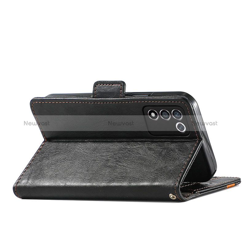 Leather Case Stands Flip Cover Holder S02D for Realme Q3s 5G