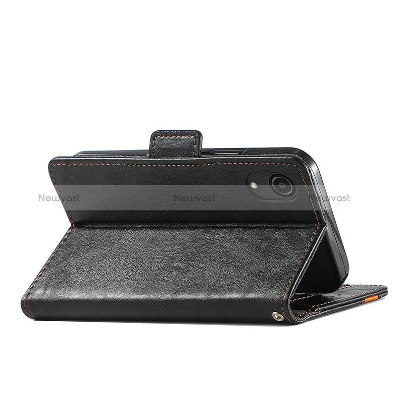 Leather Case Stands Flip Cover Holder S02D for Samsung Galaxy A03 Core