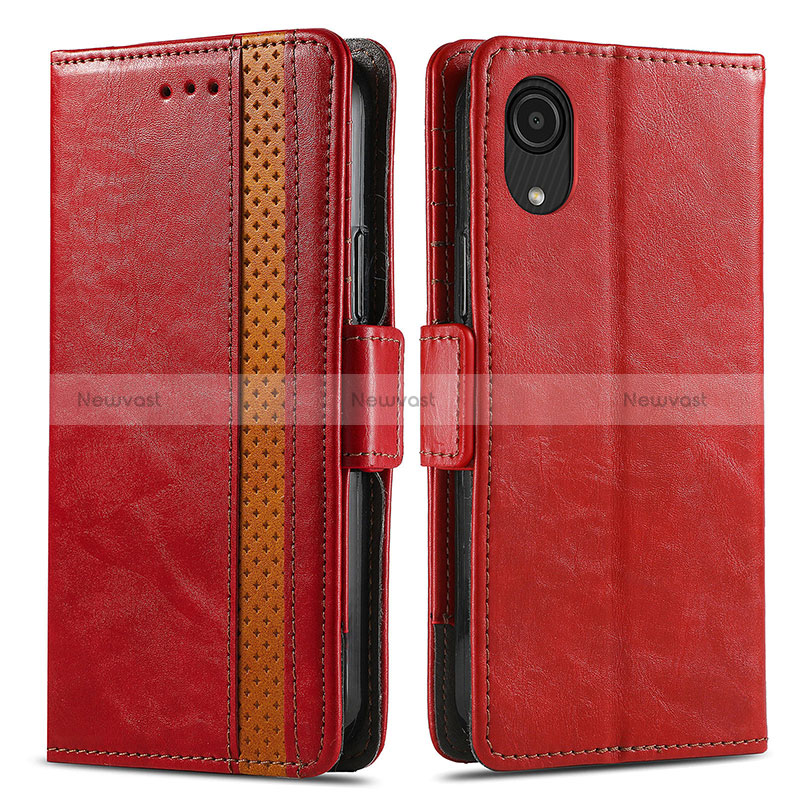 Leather Case Stands Flip Cover Holder S02D for Samsung Galaxy A03 Core