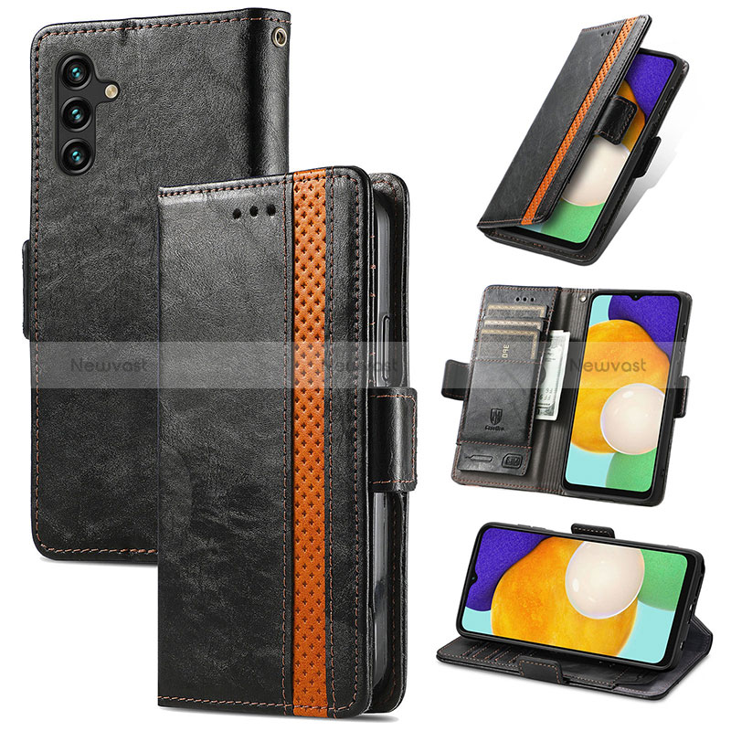 Leather Case Stands Flip Cover Holder S02D for Samsung Galaxy A04s