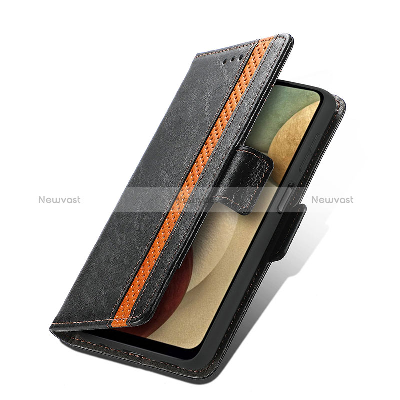 Leather Case Stands Flip Cover Holder S02D for Samsung Galaxy A12 Nacho