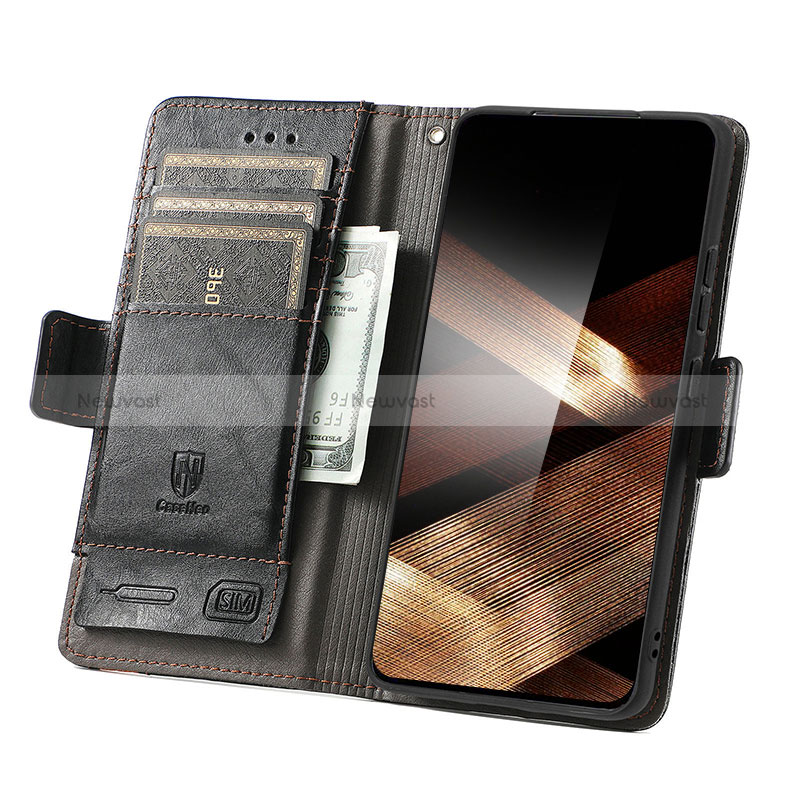 Leather Case Stands Flip Cover Holder S02D for Samsung Galaxy A15 5G