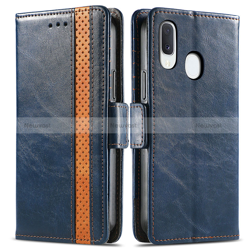 Leather Case Stands Flip Cover Holder S02D for Samsung Galaxy A20e