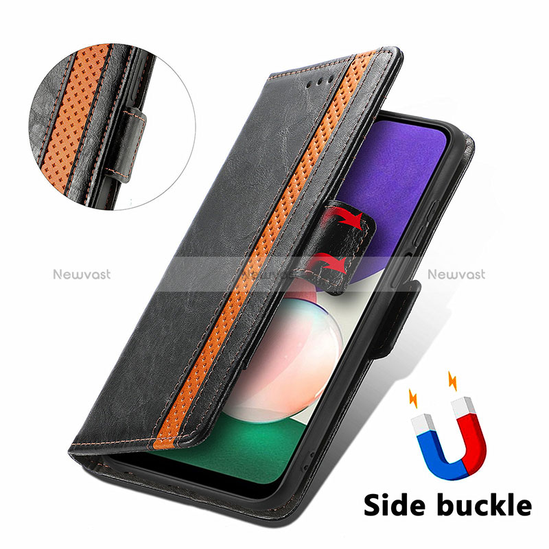 Leather Case Stands Flip Cover Holder S02D for Samsung Galaxy A22 5G