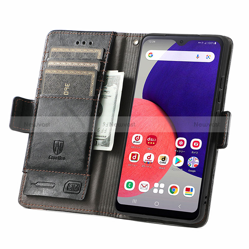 Leather Case Stands Flip Cover Holder S02D for Samsung Galaxy A22 5G SC-56B