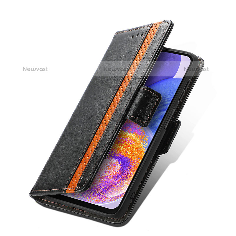 Leather Case Stands Flip Cover Holder S02D for Samsung Galaxy A23 5G