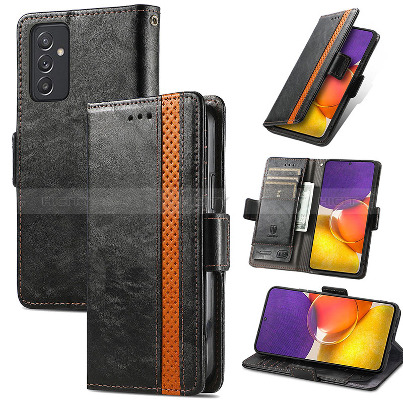 Leather Case Stands Flip Cover Holder S02D for Samsung Galaxy A24 4G