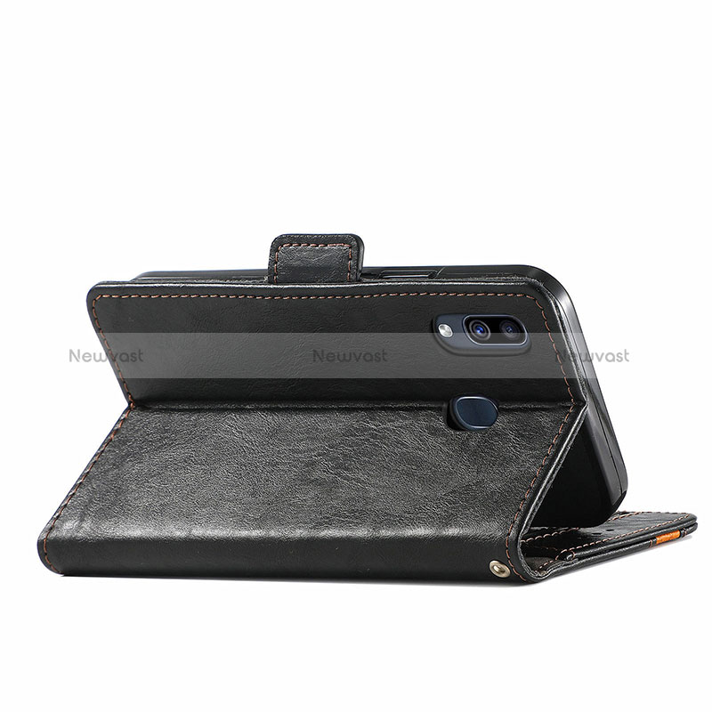 Leather Case Stands Flip Cover Holder S02D for Samsung Galaxy A30