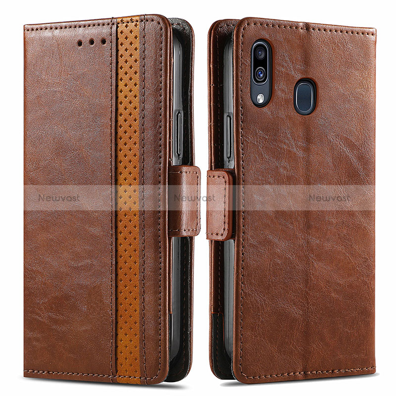 Leather Case Stands Flip Cover Holder S02D for Samsung Galaxy A30