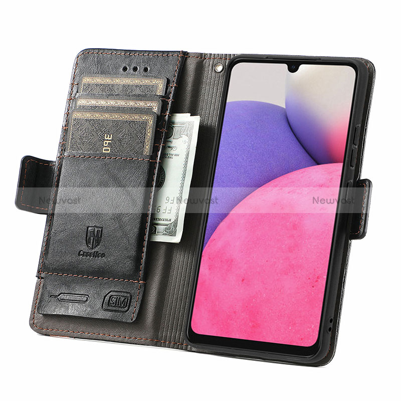 Leather Case Stands Flip Cover Holder S02D for Samsung Galaxy A33 5G