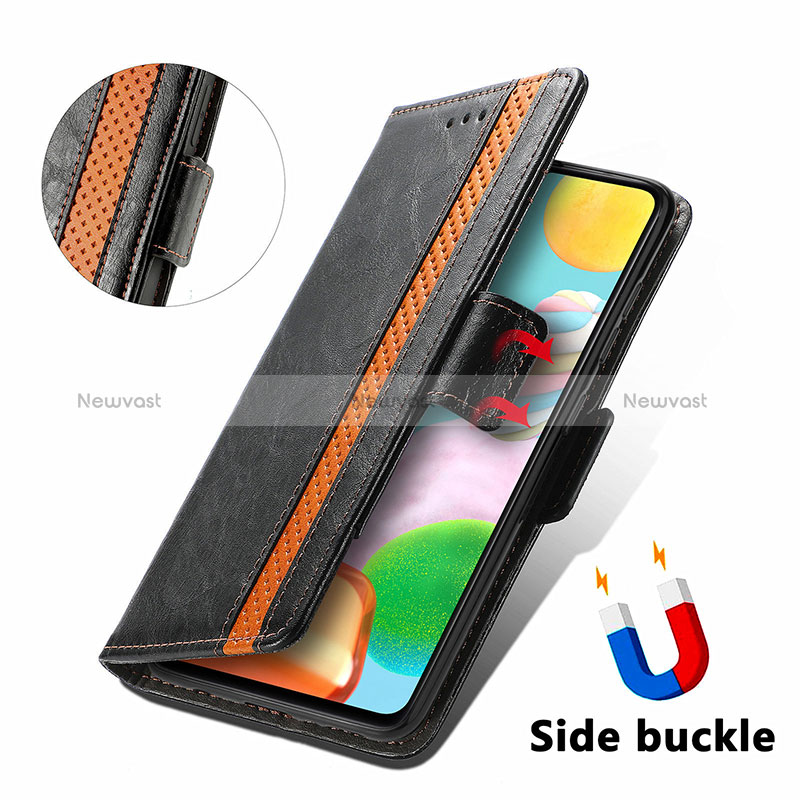 Leather Case Stands Flip Cover Holder S02D for Samsung Galaxy A41