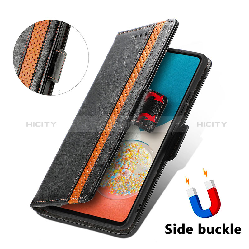 Leather Case Stands Flip Cover Holder S02D for Samsung Galaxy A53 5G