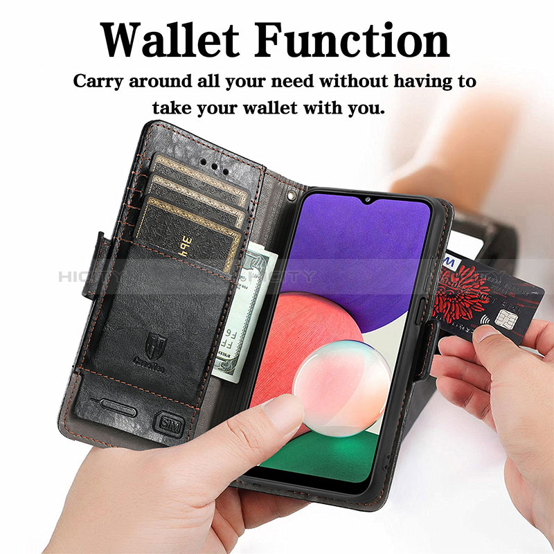 Leather Case Stands Flip Cover Holder S02D for Samsung Galaxy F42 5G