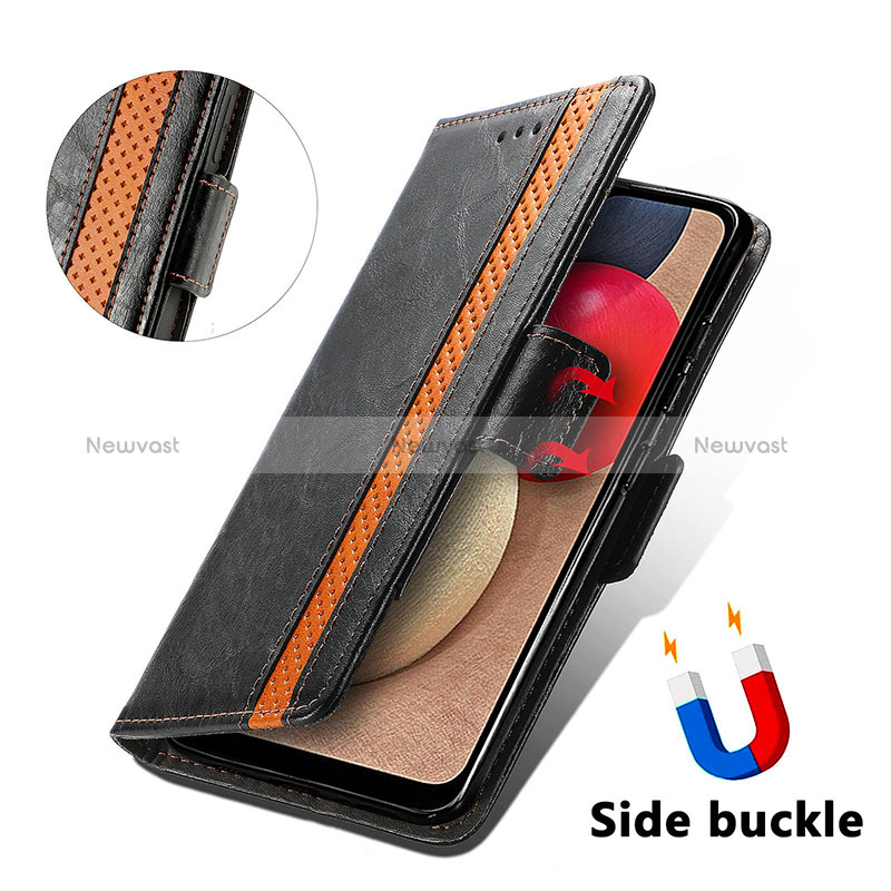 Leather Case Stands Flip Cover Holder S02D for Samsung Galaxy M02s