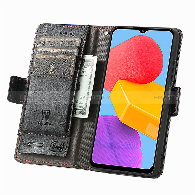 Leather Case Stands Flip Cover Holder S02D for Samsung Galaxy M13 4G