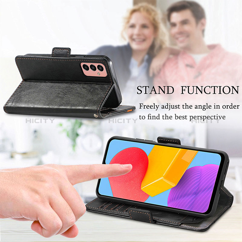 Leather Case Stands Flip Cover Holder S02D for Samsung Galaxy M13 4G