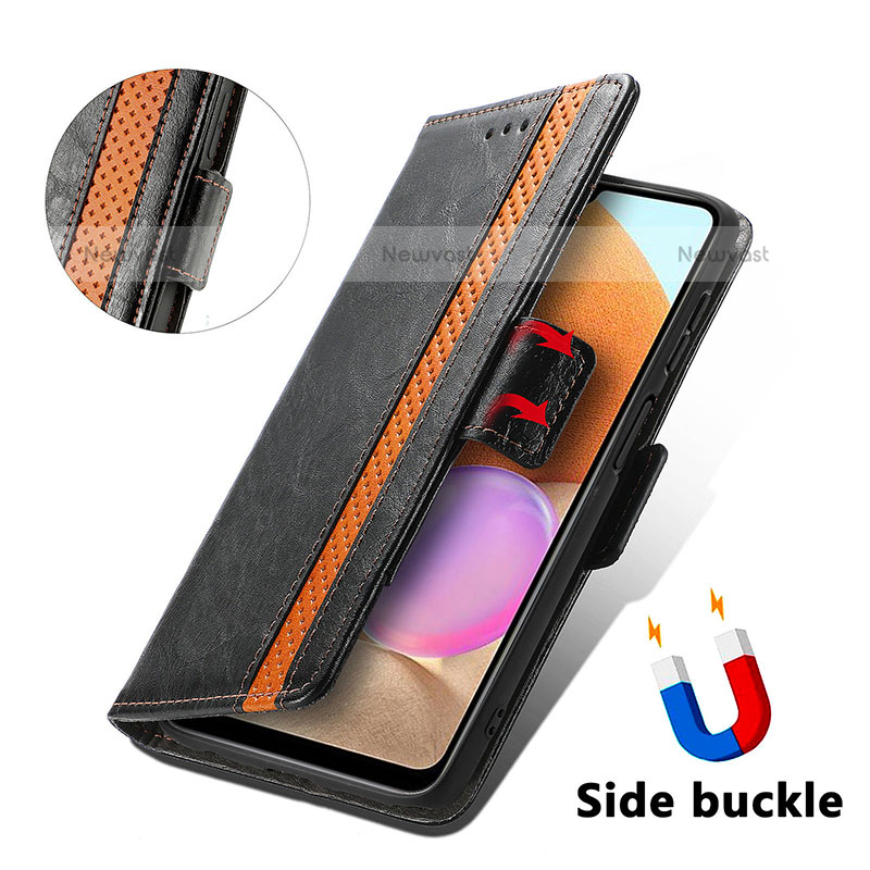 Leather Case Stands Flip Cover Holder S02D for Samsung Galaxy M32 5G