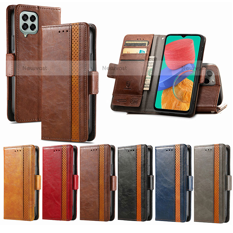 Leather Case Stands Flip Cover Holder S02D for Samsung Galaxy M33 5G