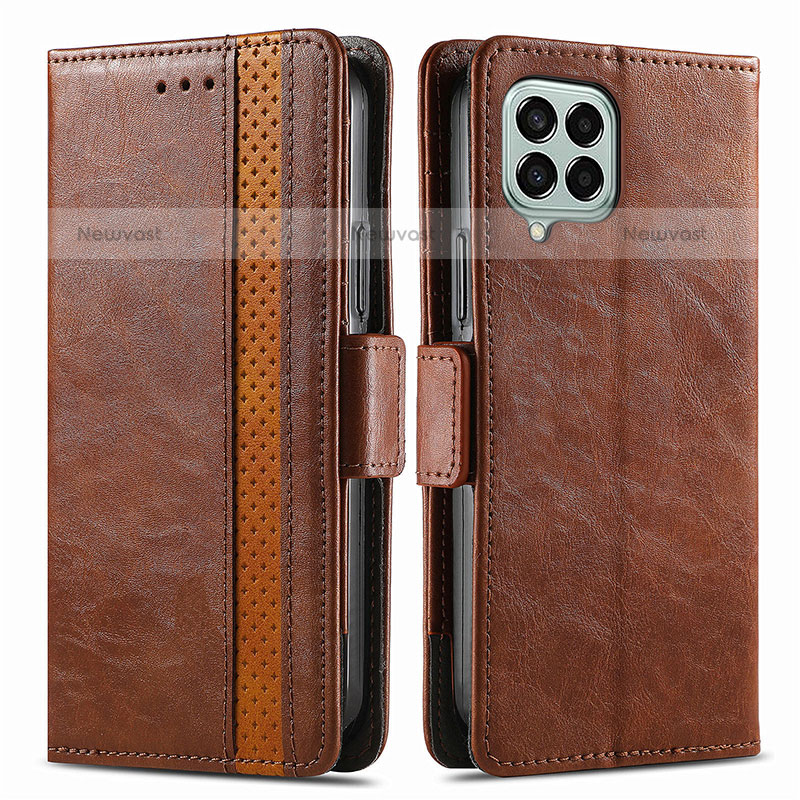 Leather Case Stands Flip Cover Holder S02D for Samsung Galaxy M33 5G