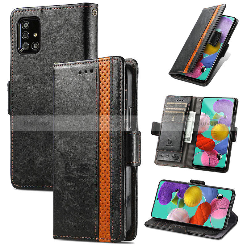 Leather Case Stands Flip Cover Holder S02D for Samsung Galaxy M40S