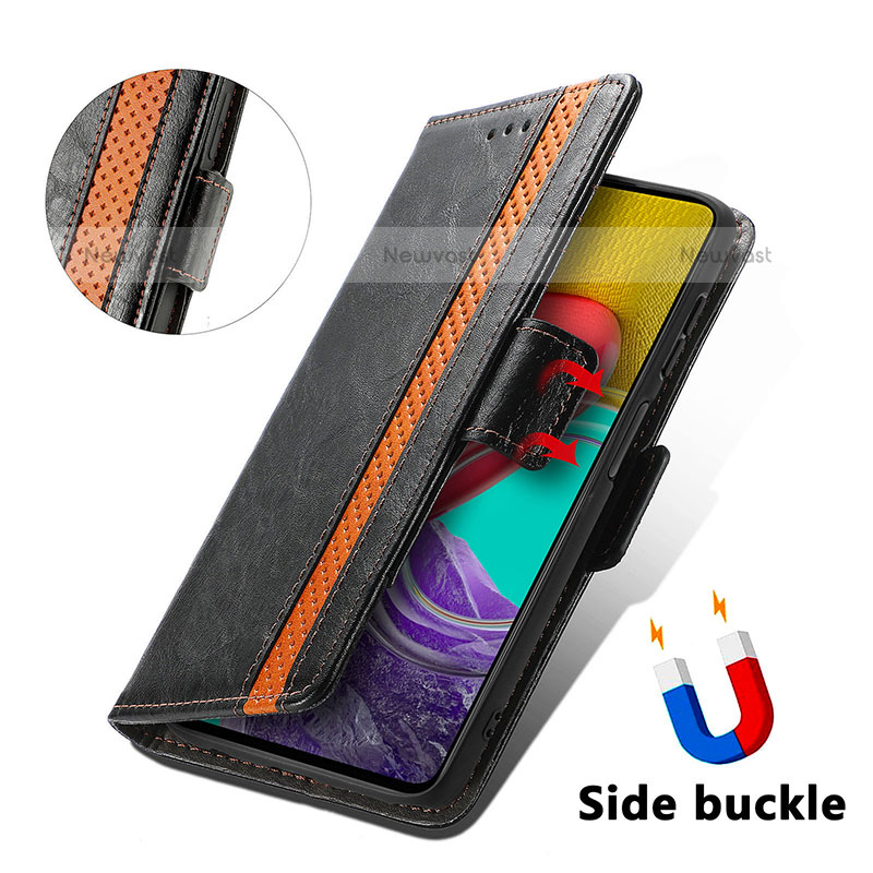 Leather Case Stands Flip Cover Holder S02D for Samsung Galaxy M53 5G