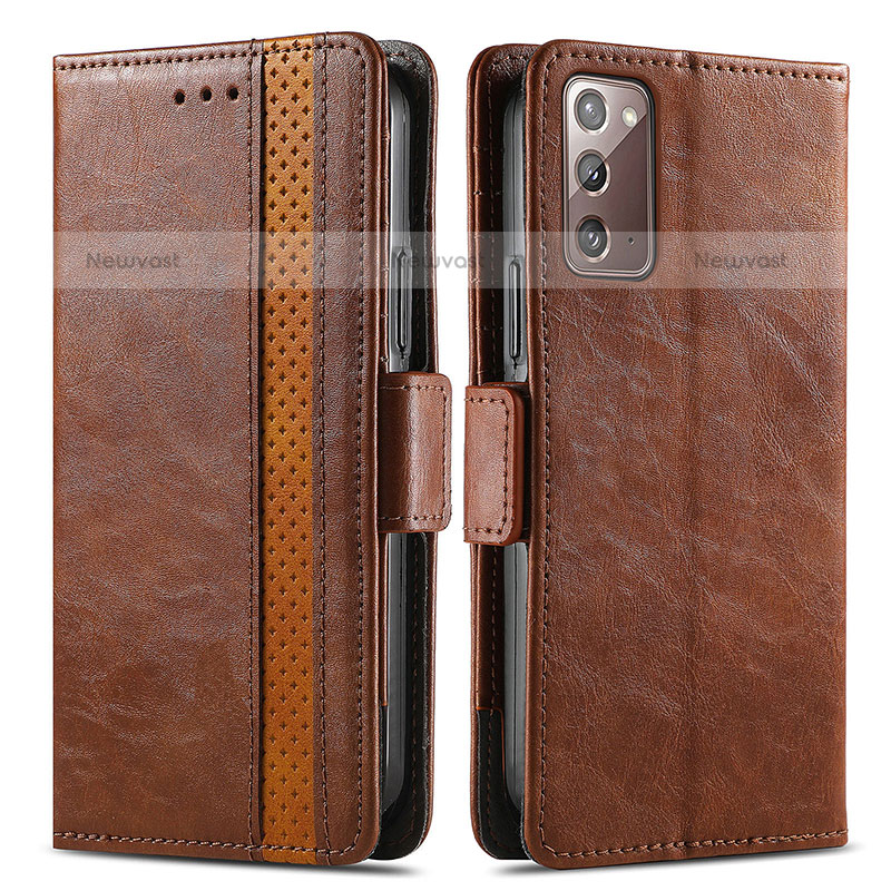 Leather Case Stands Flip Cover Holder S02D for Samsung Galaxy Note 20 5G