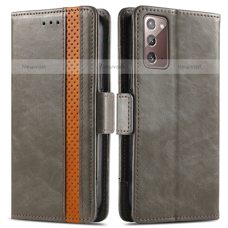 Leather Case Stands Flip Cover Holder S02D for Samsung Galaxy Note 20 5G