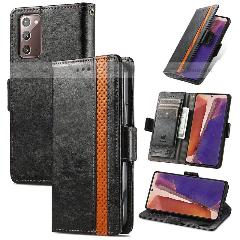 Leather Case Stands Flip Cover Holder S02D for Samsung Galaxy Note 20 5G