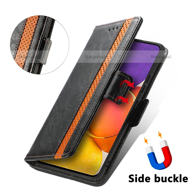 Leather Case Stands Flip Cover Holder S02D for Samsung Galaxy Quantum2 5G