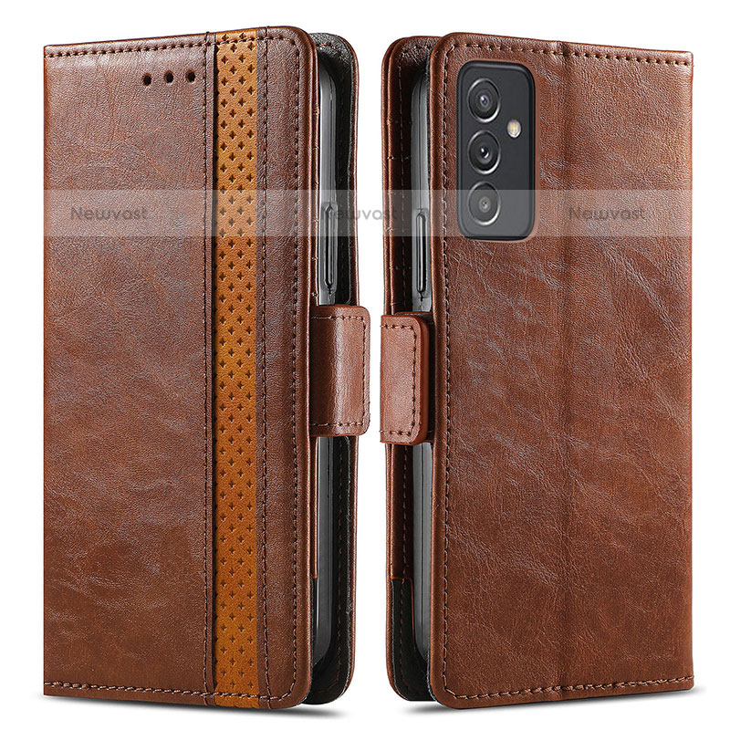 Leather Case Stands Flip Cover Holder S02D for Samsung Galaxy Quantum2 5G