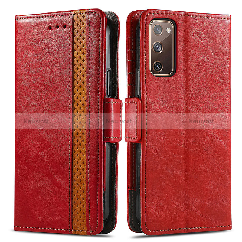 Leather Case Stands Flip Cover Holder S02D for Samsung Galaxy S20 FE (2022) 5G