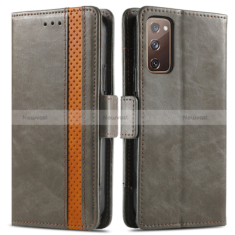 Leather Case Stands Flip Cover Holder S02D for Samsung Galaxy S20 FE 5G