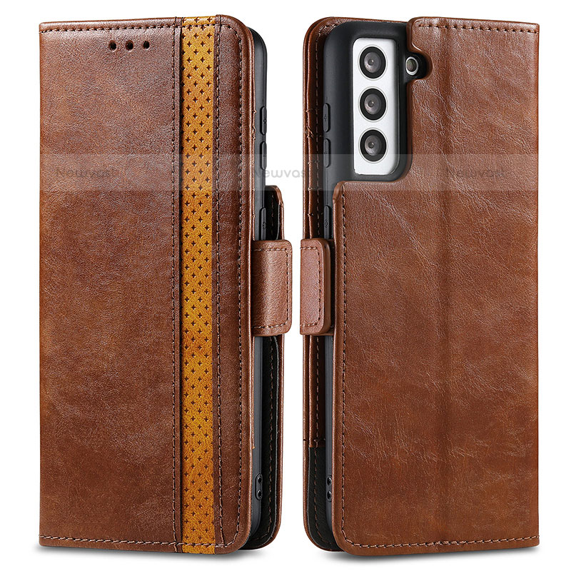 Leather Case Stands Flip Cover Holder S02D for Samsung Galaxy S21 5G