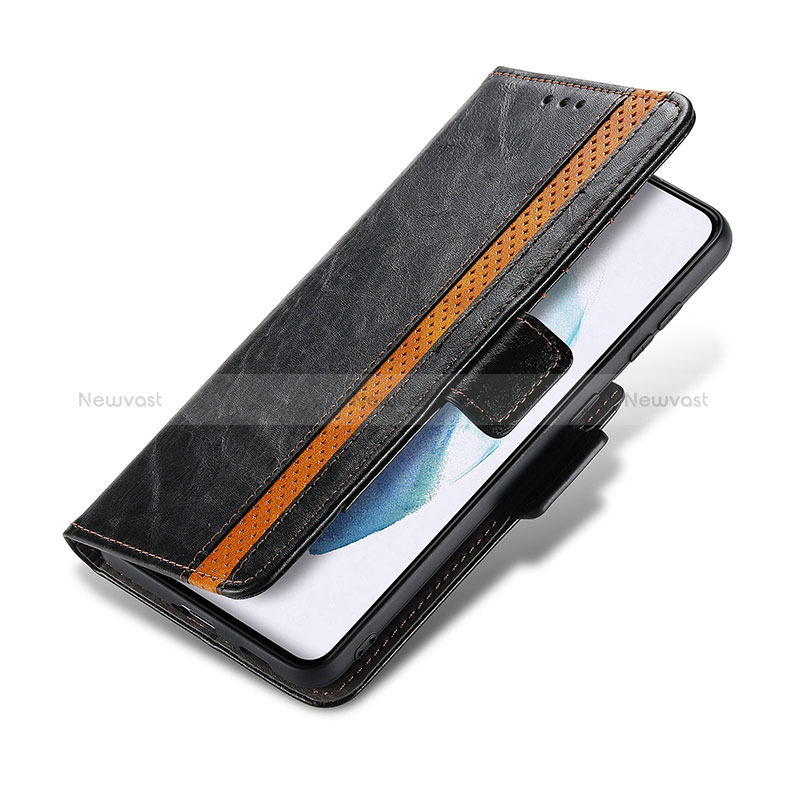 Leather Case Stands Flip Cover Holder S02D for Samsung Galaxy S22 Plus 5G