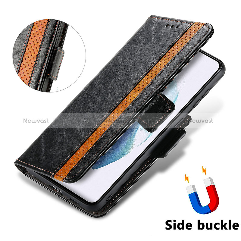 Leather Case Stands Flip Cover Holder S02D for Samsung Galaxy S24 Plus 5G