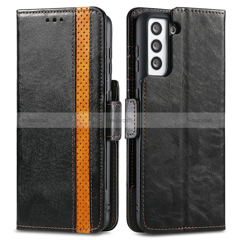 Leather Case Stands Flip Cover Holder S02D for Samsung Galaxy S24 Plus 5G