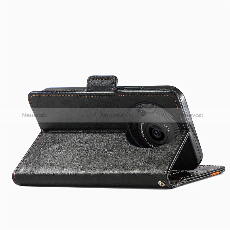 Leather Case Stands Flip Cover Holder S02D for Sharp Aquos R8 Pro