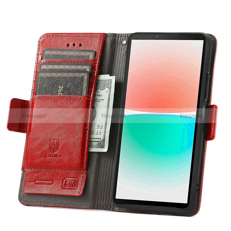 Leather Case Stands Flip Cover Holder S02D for Sharp Aquos R8s