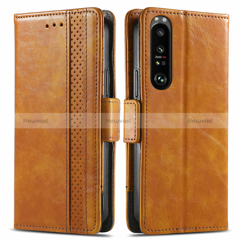 Leather Case Stands Flip Cover Holder S02D for Sony Xperia 1 III