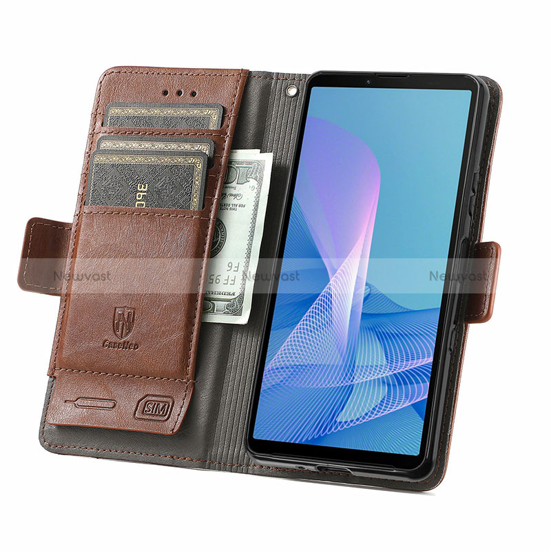 Leather Case Stands Flip Cover Holder S02D for Sony Xperia 10 III Lite