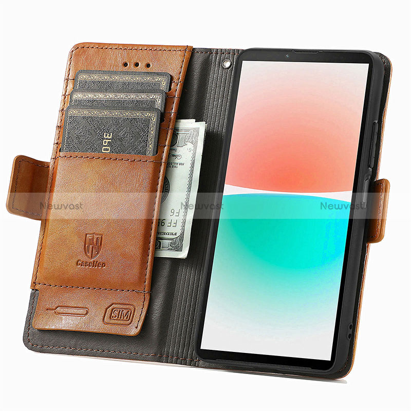 Leather Case Stands Flip Cover Holder S02D for Sony Xperia 10 V