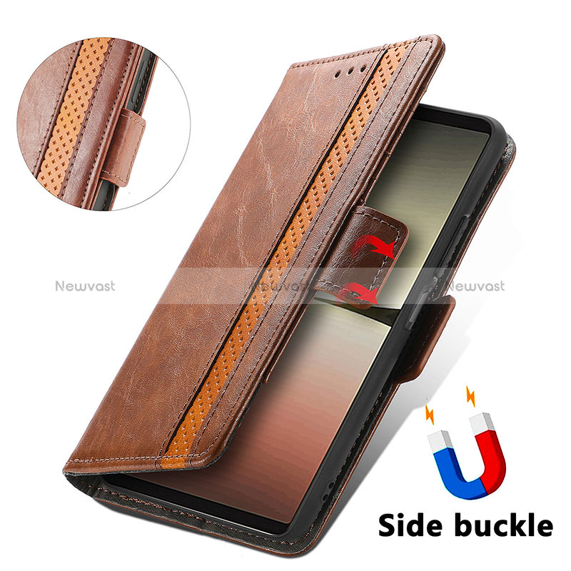 Leather Case Stands Flip Cover Holder S02D for Sony Xperia 5 IV