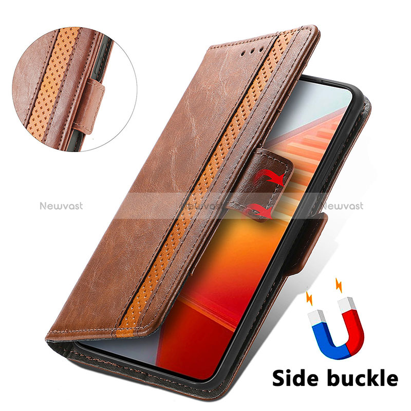 Leather Case Stands Flip Cover Holder S02D for Vivo iQOO 9T 5G