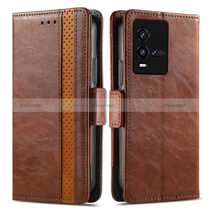 Leather Case Stands Flip Cover Holder S02D for Vivo iQOO 9T 5G